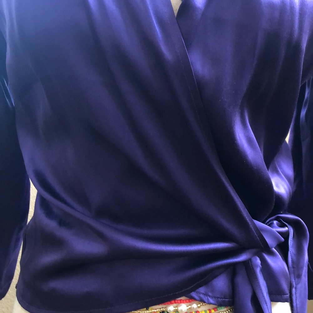 Tracy M Silk Wrap Blouse - Picture 2 of 5
